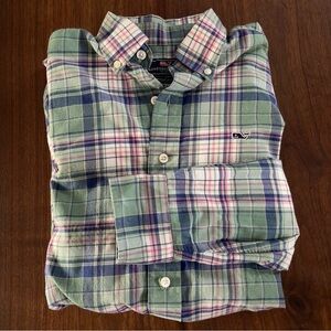 Vineyard Vines Whale Shirt Plaid Flannel Button Down Men’s S